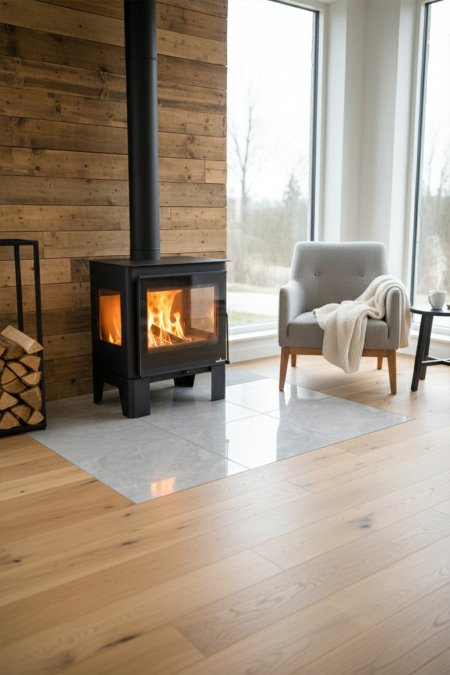 صوبة حطب زجاج بانورامي – ستايل اسكندنافي